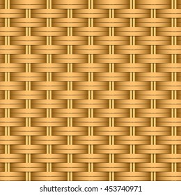 Simple woven wicker texture. Light brown background. Imitation rattan or willow weaving. Vector Image.