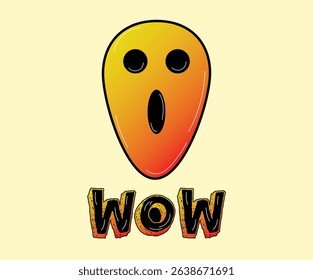 simple wow face vector design 