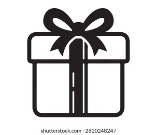 Simple wrapped gift box icon for holidays and special occasions with celebration birthday shopping anniversary christmas surprise