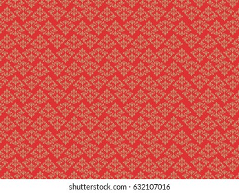 SIMPLE WRAPPING PAPER WITCH GOLDEN ORNAMENTS RED BACKGROUND