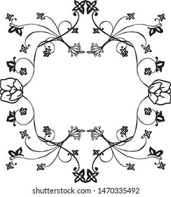 Simple wreath frame, space for your text, for ornate of card. Vector