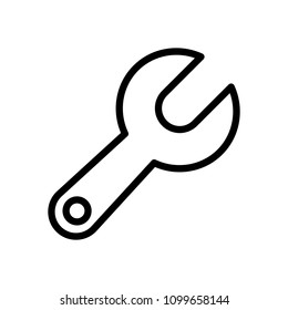 Simple wrench. Linear, thin outline
