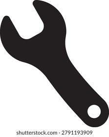 Simple wrench tool icon black vector.