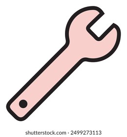 Simple Wrench Vector Illustration Sticker