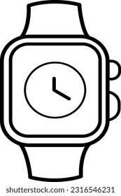Icono de reloj simple de pulsera o logotipo