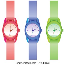 Simple wristwatch isolated on the white background