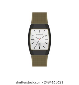 Simple Wristwatch modern flat vector design isolated on white background