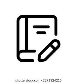 Simple Write a Book icon. The icon can be used for websites, print templates, presentation templates, illustrations, etc