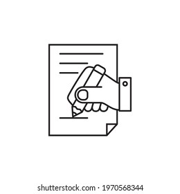 Simple write icon with linear style isolated on white background