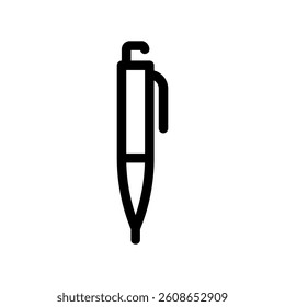 Simple writing pen instrument outline icon for notes or signatures