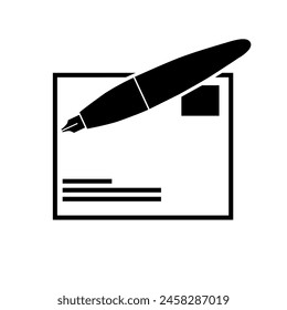 Sobre escrito simple e icono de lápiz.