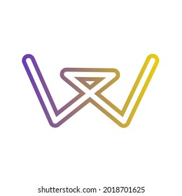 Simple W-shaped logo with color gradient.