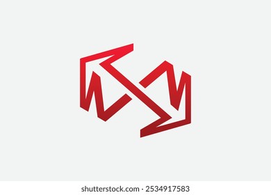 Simple X arrow colorful design template
