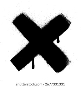 Simple X Grunge Stencil Spray Paint Stroke Vector