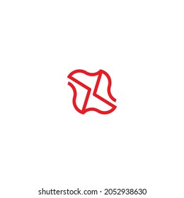 
simple X letter flag vector logo symbol