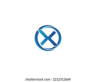Simple X Letter Monogram With Modern Circle Logo Designs Vector.