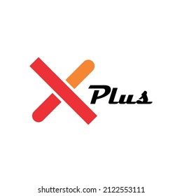 Simple X PLUS text vector, perfect for adult website logos.