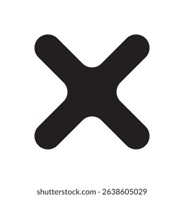 Simple X symbol for closing, deleting, or rejecting. Perfect for UIUX, app interfaces, or popup windows. EPS vector included.