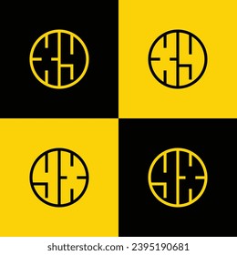 Simple XY and YX Letter Circle Logo Set, suitable for business with XY or YX initial
