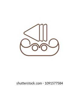 simple yacht line art design logo