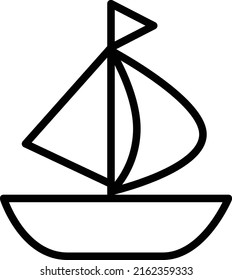 Simple yacht line drawing icon