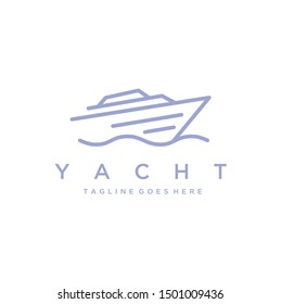 simple Yacht Logo design inspiration with minimalist line art style