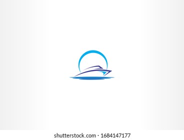 Simple yacht vector illustration logo template