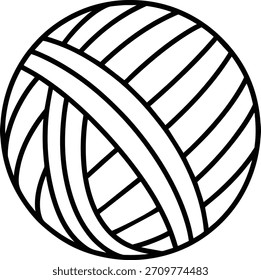 Icono de bola de hilo simple en estilo de contorno. Tejido y concepto de costura. Perfecto para proyectos de bricolaje y la elaboración de diseños temáticos.