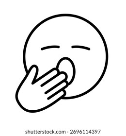 Simple yawning person icon. Vector.