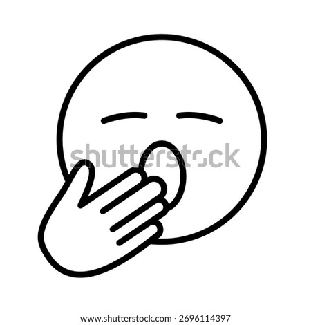 Simple yawning person icon. Vector.