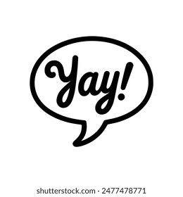 simple yay speech bubble hand drawn vector illustration template design