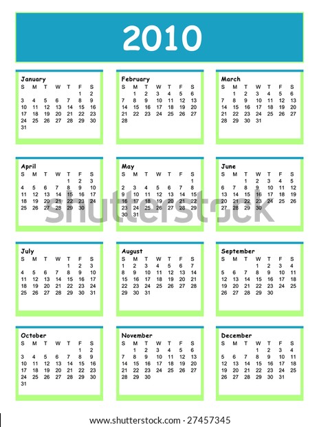 2010 Calendar Template from image.shutterstock.com