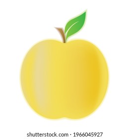 sencilla manzana amarilla de estilo plano. Diseño de alimentos saludables. Ilustración vectorial. Icono.