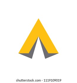 simple yellow arrow design logo vector
