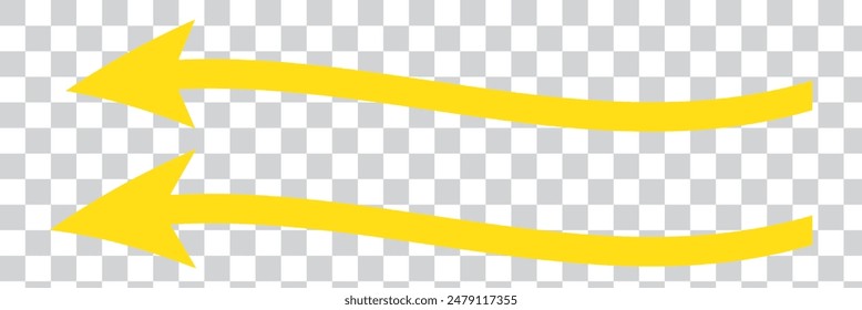  Simple yellow arrow icon isolated. Colored flat vector arrow symbol
