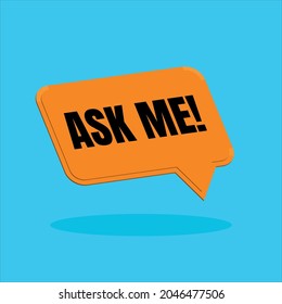 simple yellow ask me speech bubble. concept of web site comment or frequently asked question. abstract flat trend modern minimal Q and A logotype graphic design website element isolated