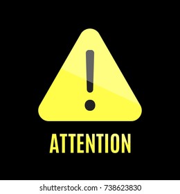 Simple yellow attention sign with rounded corners