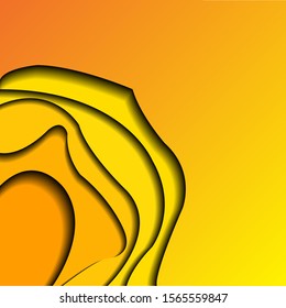 Simple Yellow Background with papercut style for design inspiration. Vector design layout for business presentations, flyer, poster, and invitaitons. colorful carving art