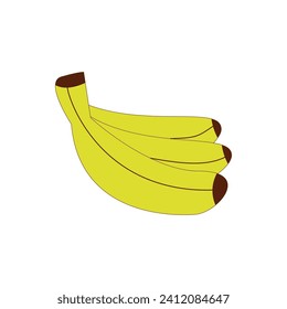 vector de caricatura simple de banana amarilla | elementos de diseño 