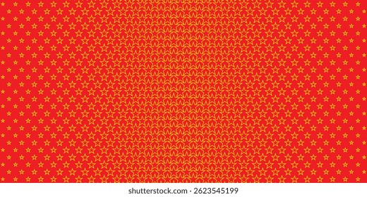 vetor de padrão de estrela de contorno grande a pequeno amarelo simples.