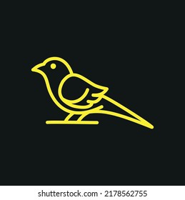 simple yellow bird logo type editable vector illustration