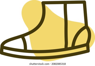 Simple yellow boots, illustration, vector, on a white background.