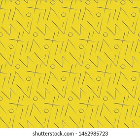 Simple yellow brush drawn seamless pattern