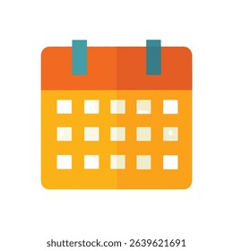 Simple yellow calendar icon design for scheduling apps