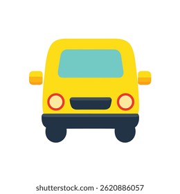 Simple Yellow Car Front View Icon for Transportation Designs