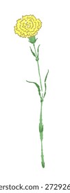 Einfache gelbe Nelke Blume Vektorgrafik