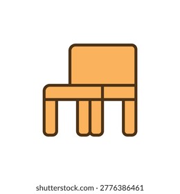 Simple yellow chair icon flat color
