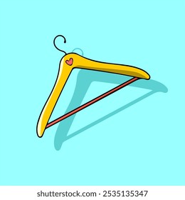 Simple yellow clothes hanger vector