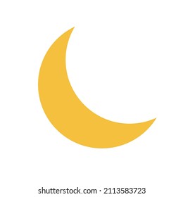 Simple yellow crescent icon. Vector.