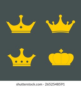 Simple yellow crown vector illustration.